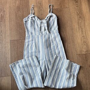 Lunik Blue and White Striped Jumpsuit